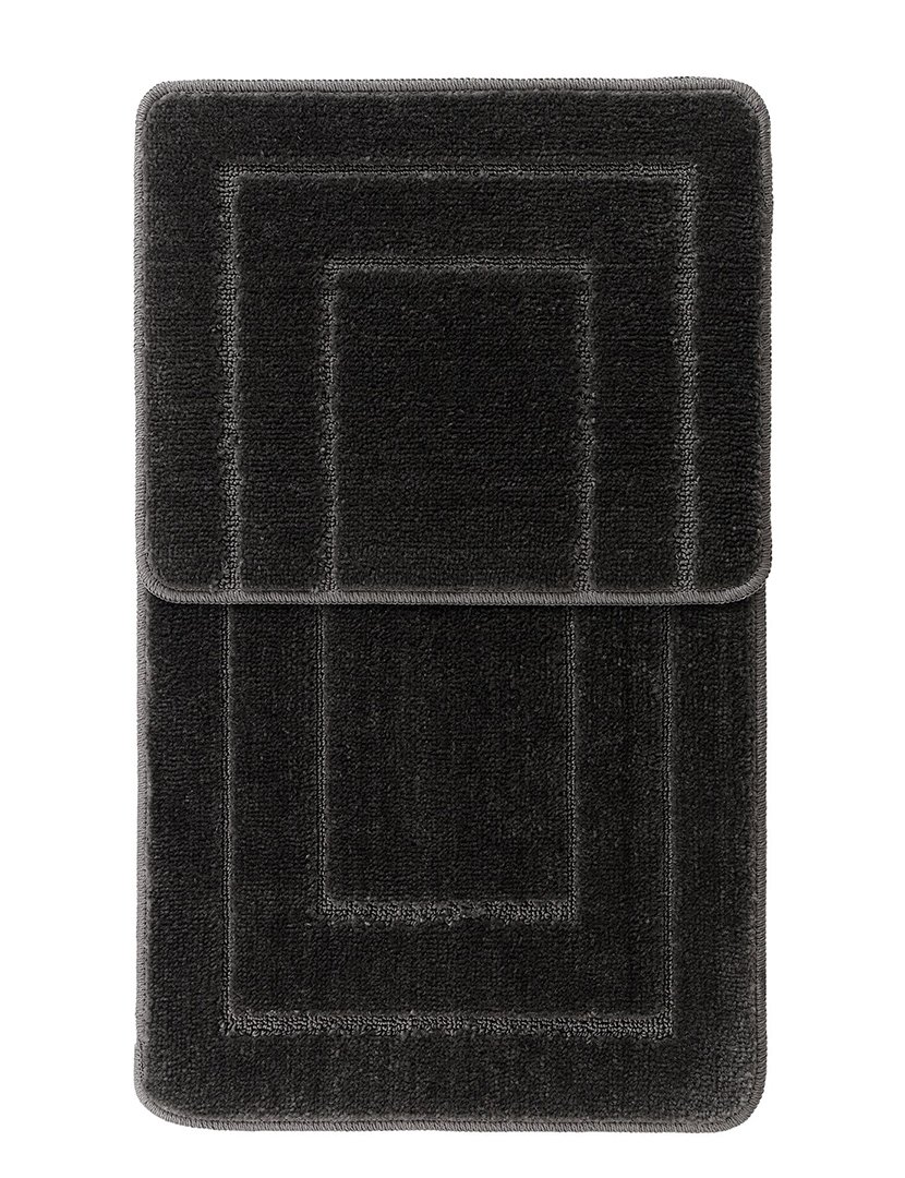 Set of 2 Bath Mats House Bath Cerceve Anthracite