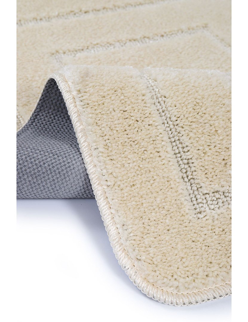 Set of 2 Bath Mats Home Cream