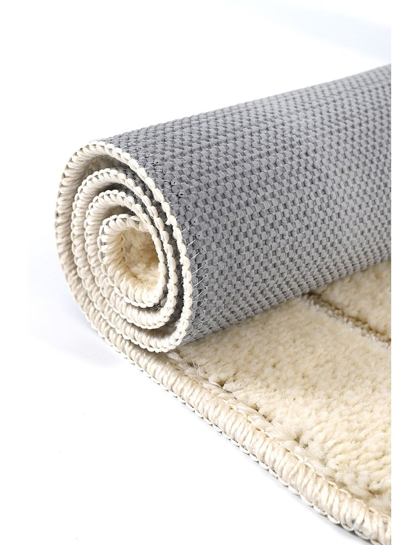Set of 2 Bath Mats Home Cream