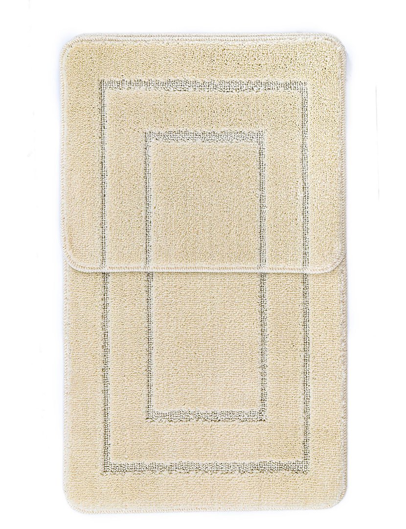 Set of 2 Bath Mats Home Cream