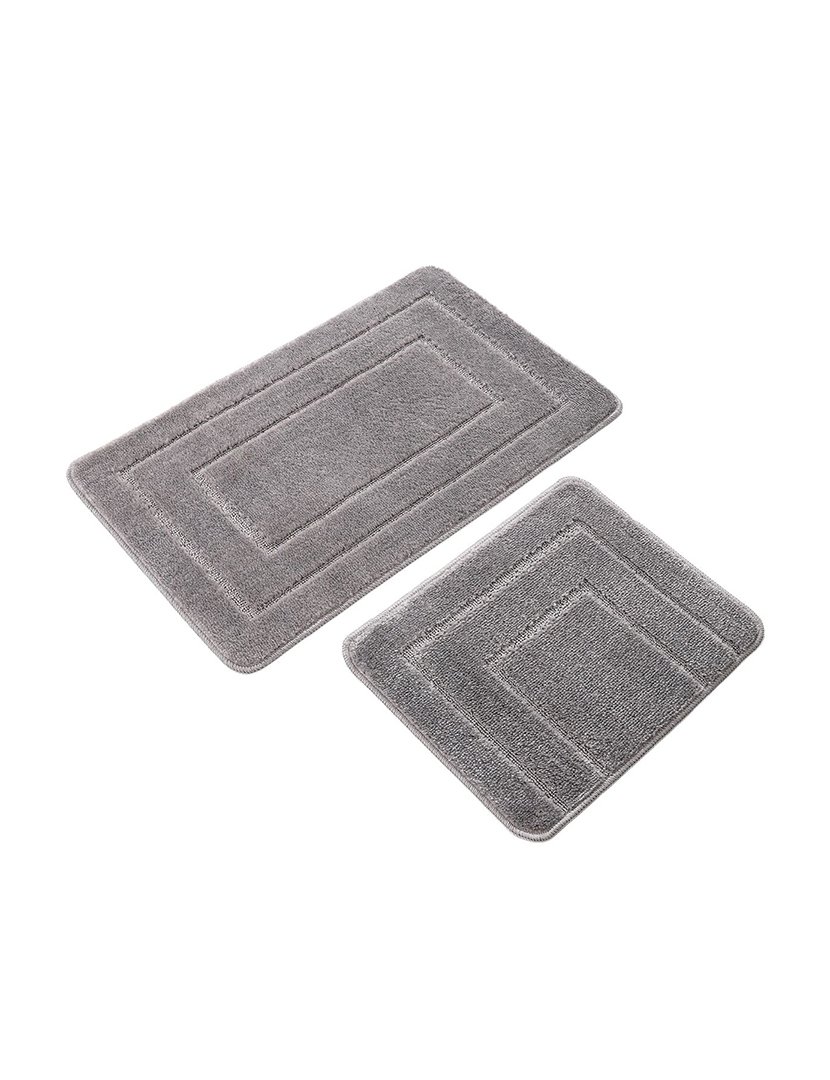 Set of 2 Bath Rugs Cerceve Grey