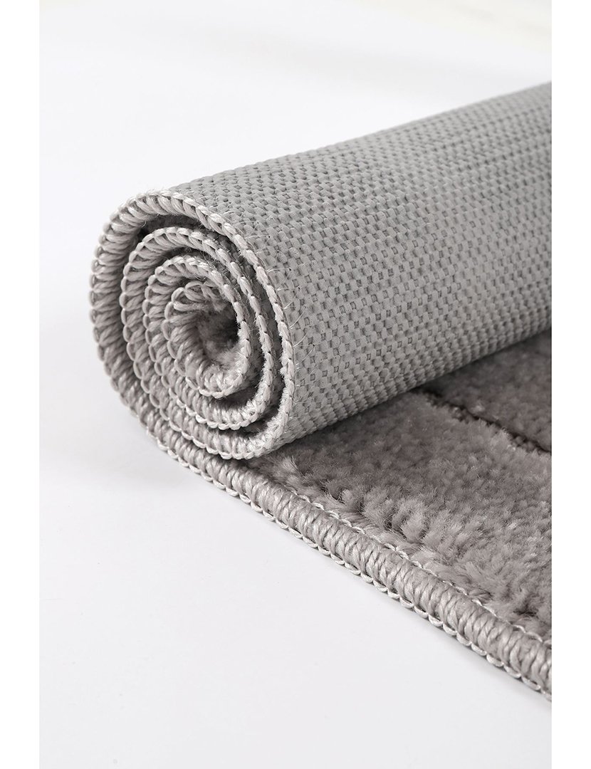 Set of 2 Bath Rugs Cerceve Grey