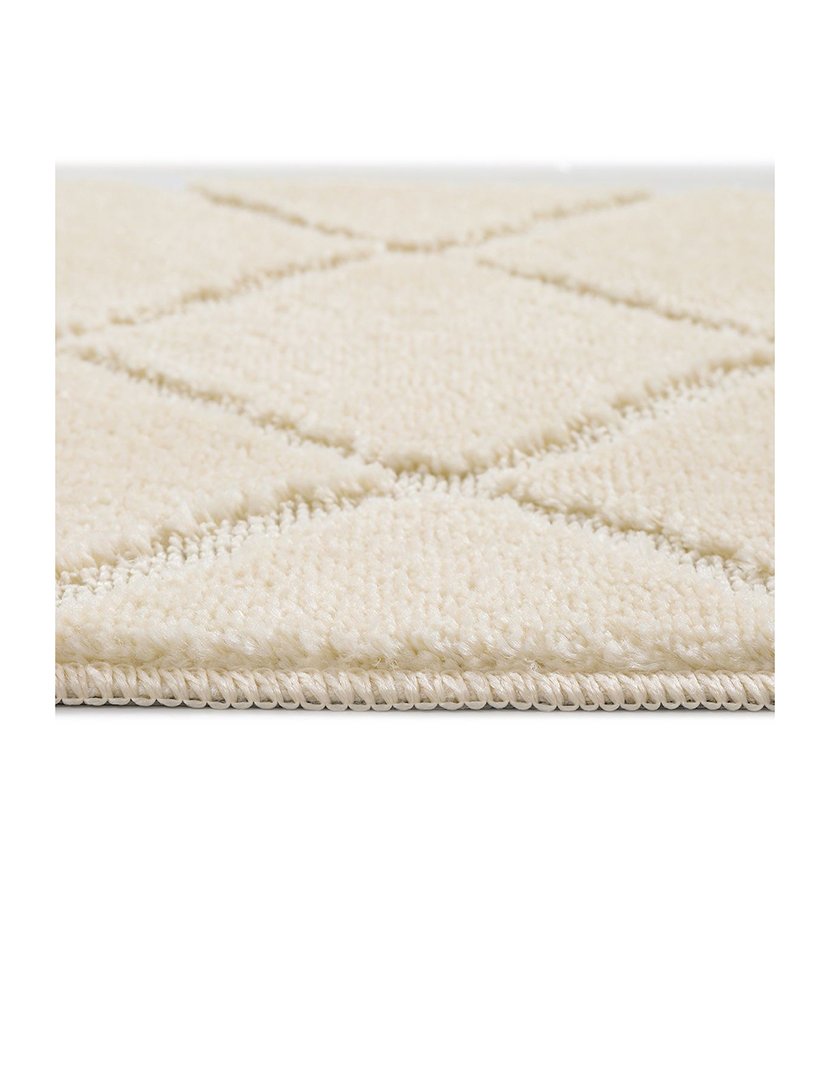 Set of 2 Bath Rugs Cizgili Cream