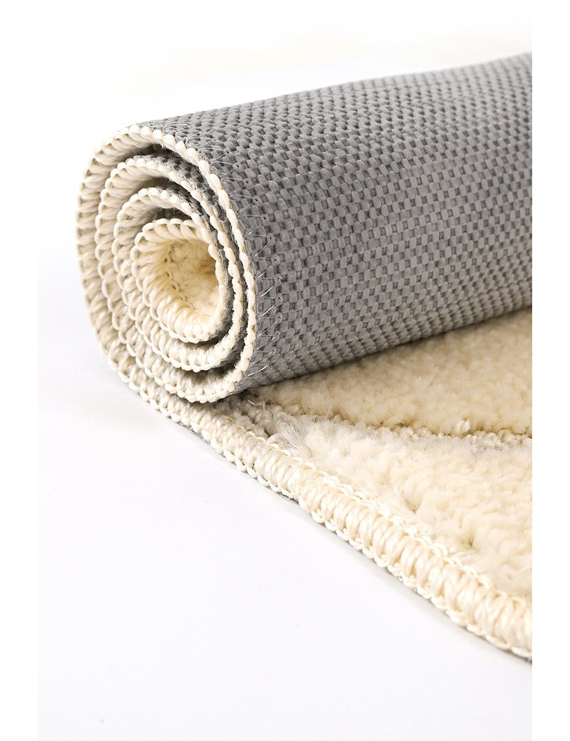 Set of 2 Bath Rugs Cizgili Cream