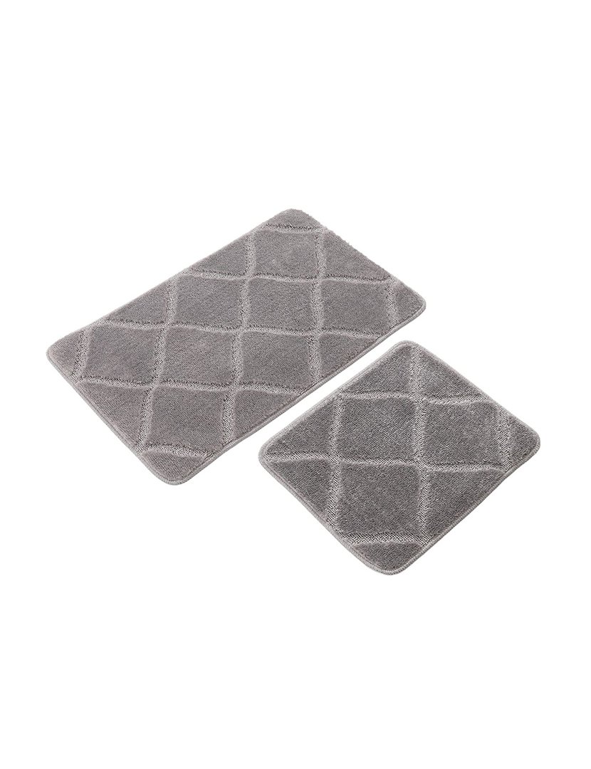 Set of 2 Bath Mats Cizgili Grey