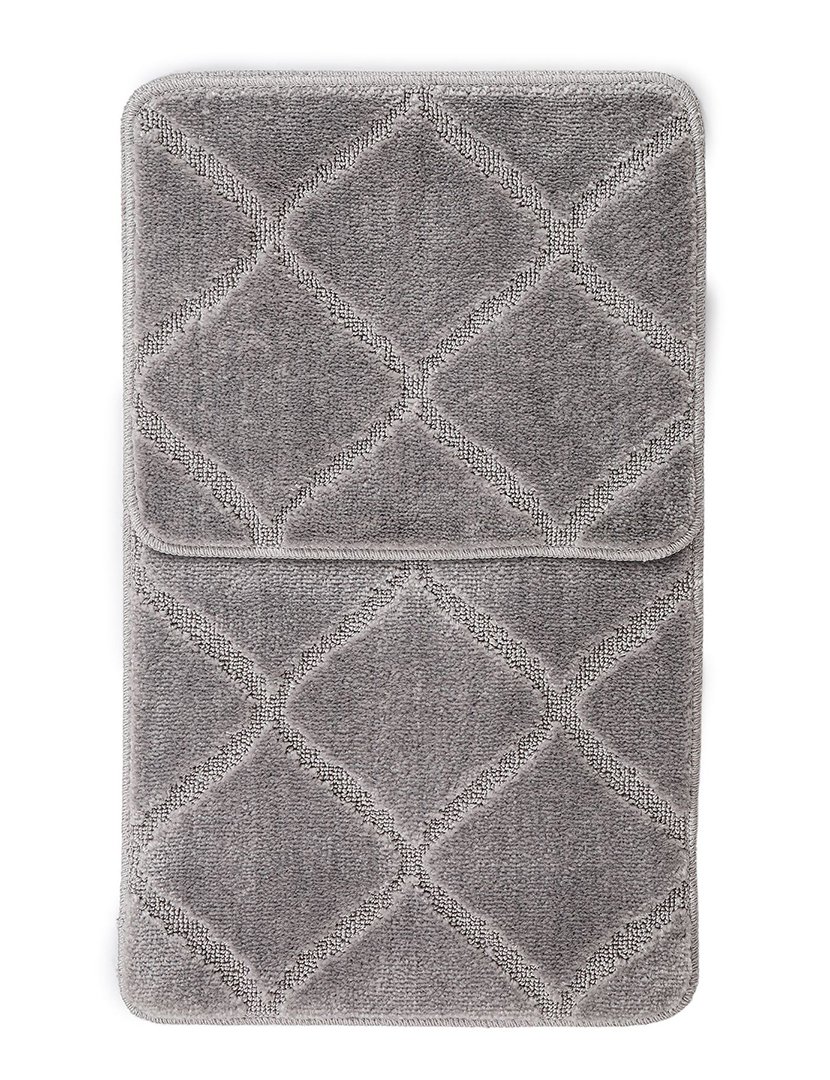 Set of 2 Bath Mats Cizgili Grey