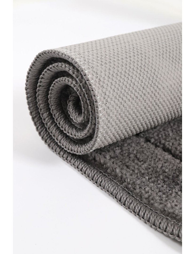 Set of 2 Kareli Anthracite Bath Mats