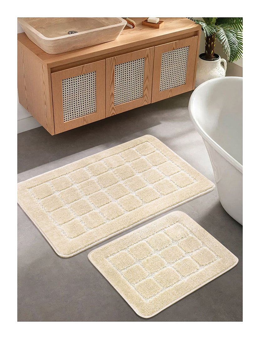 Set of 2 Kareli Cream Bath Mats