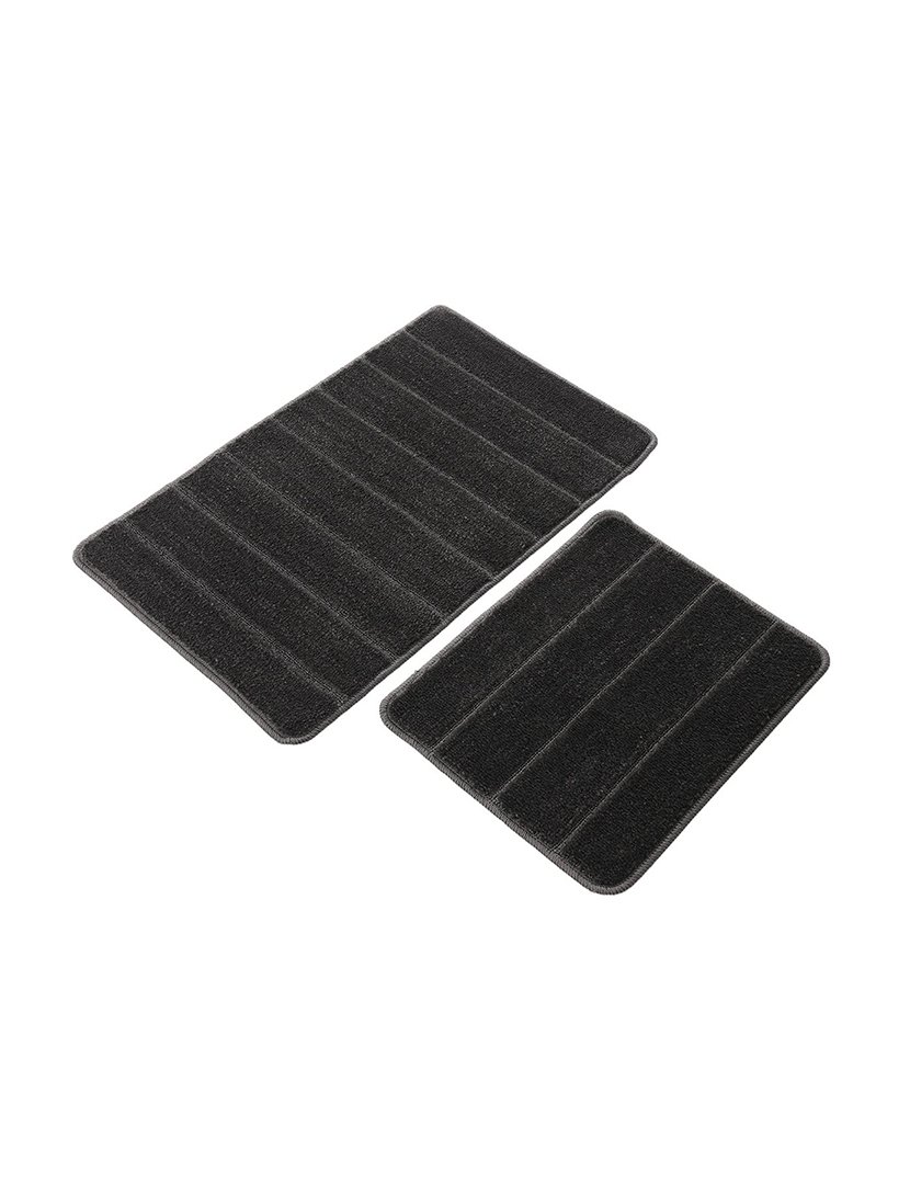Conjunto 2 Tapetes Casa Banho Yeni Cizgili Anthracite