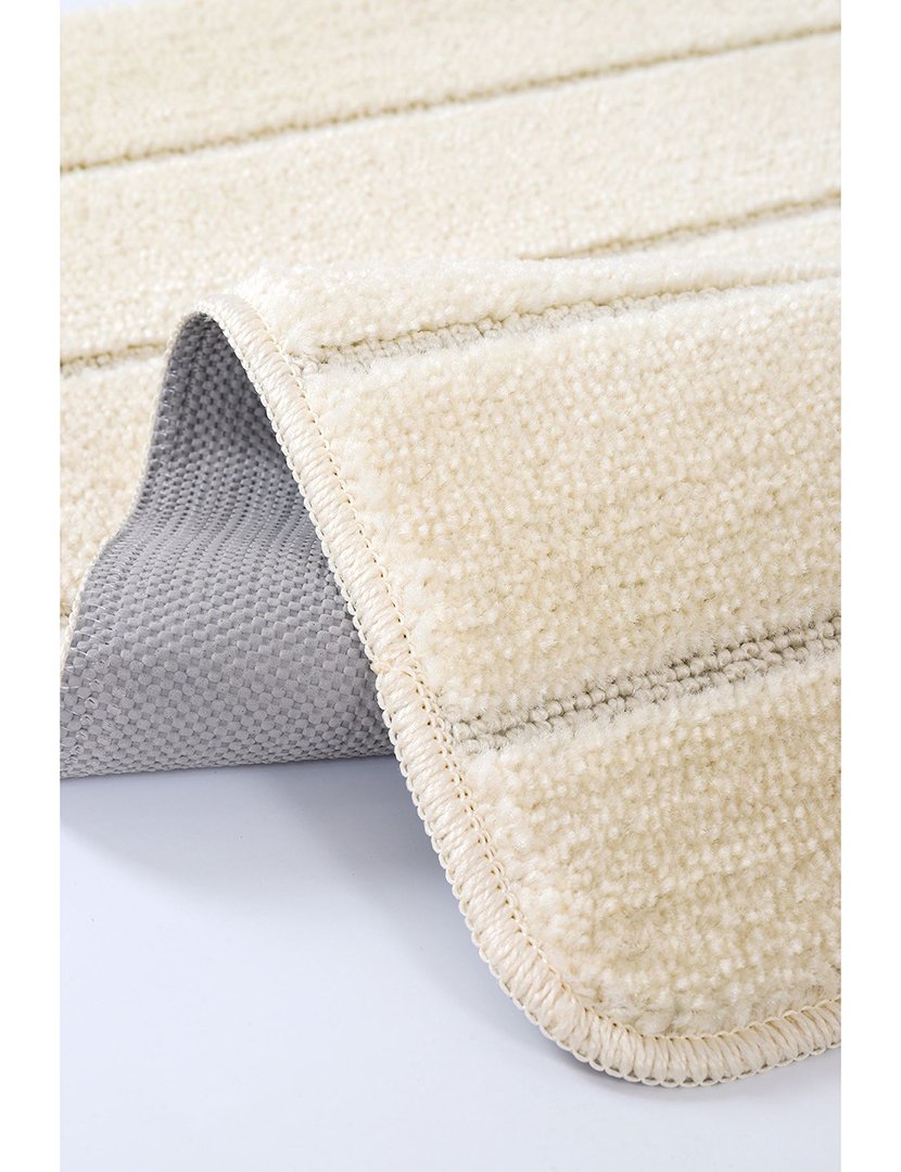 Conjunto 2 Tapetes Casa Banho Yeni Cizgili Cream