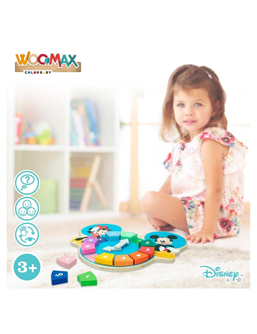 Disney Relógio Puzzle Madeira D25 Cm