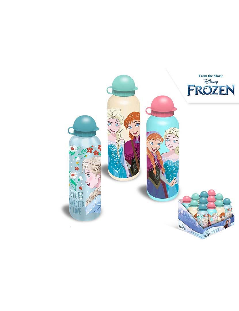 Garrafa Alumínio 500Ml 3 Desenhos Frozen