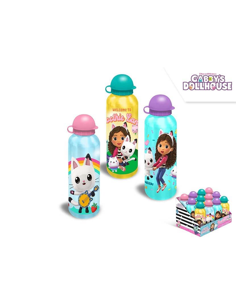 Garrafa Alumínio 500Ml 3 Desenhos Gabbys
