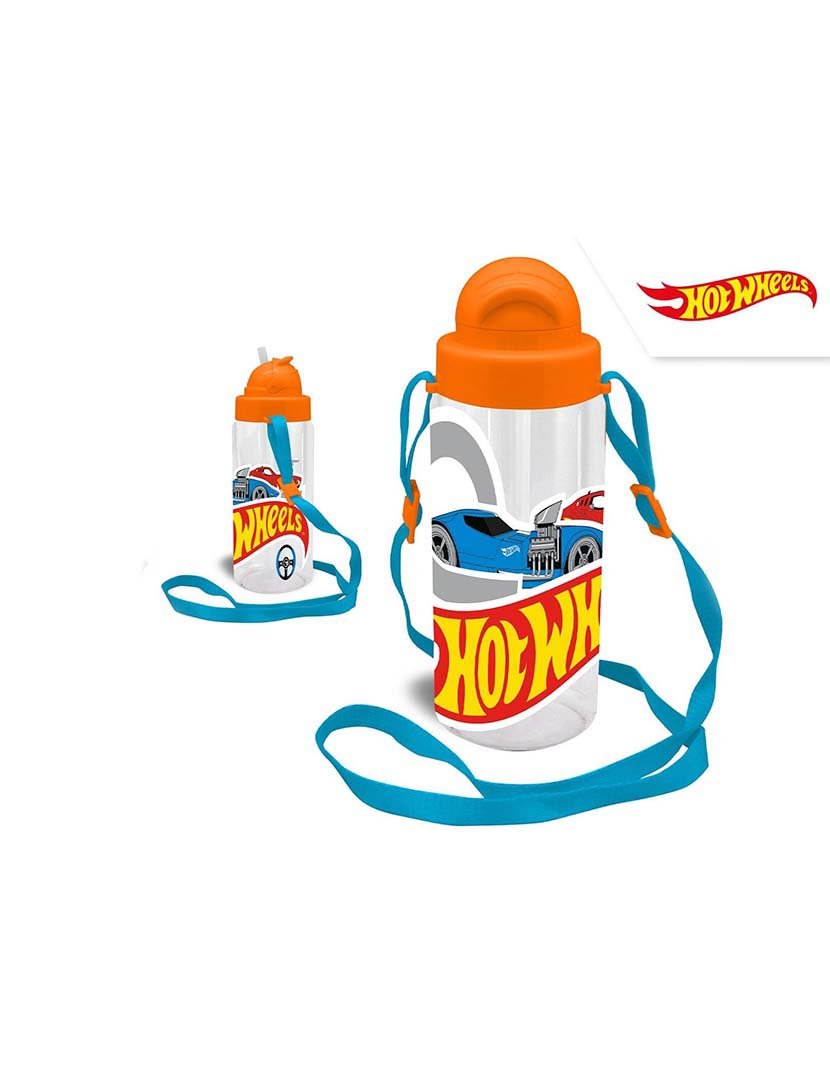 Garrafa Tritan Com Pega 500Ml Hotwheels 