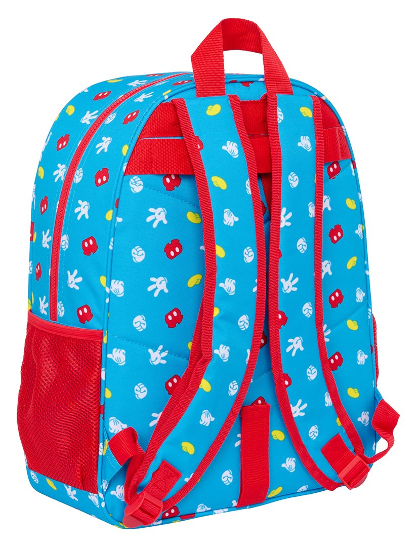 Mochila Escolar Mickey Mouse Clubhouse Fantastic Azul Vermelho 33 x 42 x 14 cm