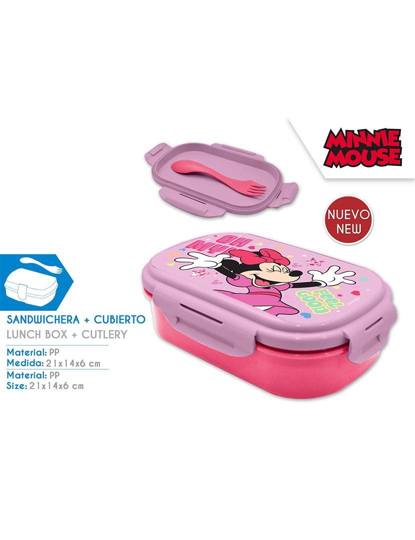 Sandwicheira Retangular Com Tampa Minnie