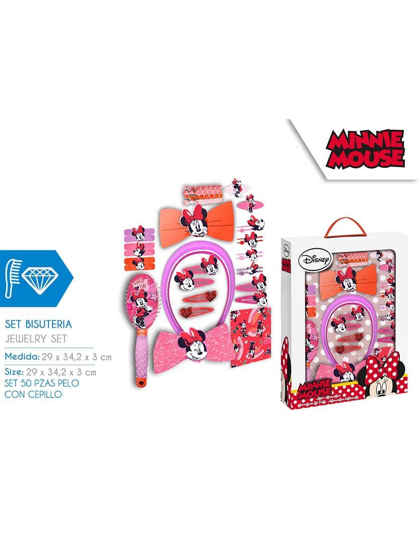 Conj. 34pçs de Cabelo c/ Escova Minnie