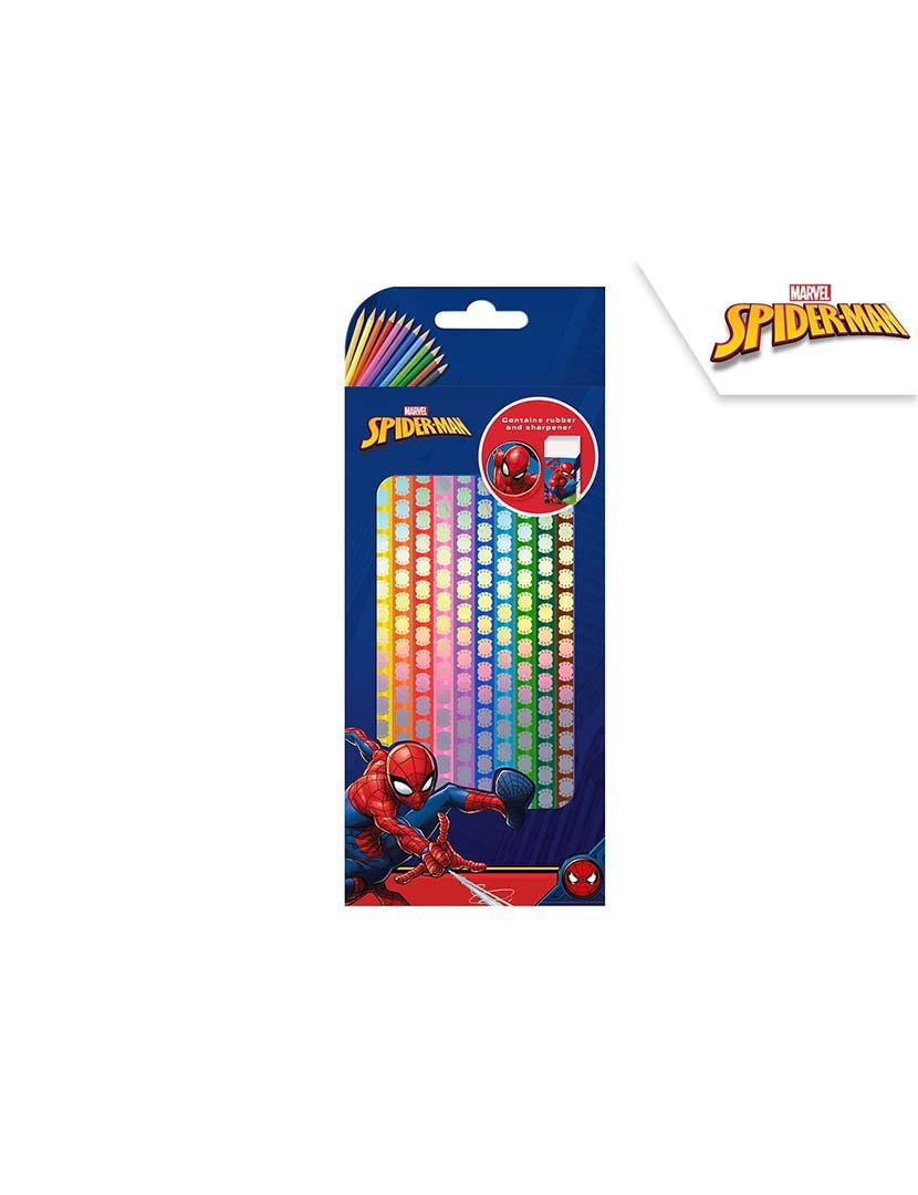 Conjunto Lápis 12 Cores Spiderman