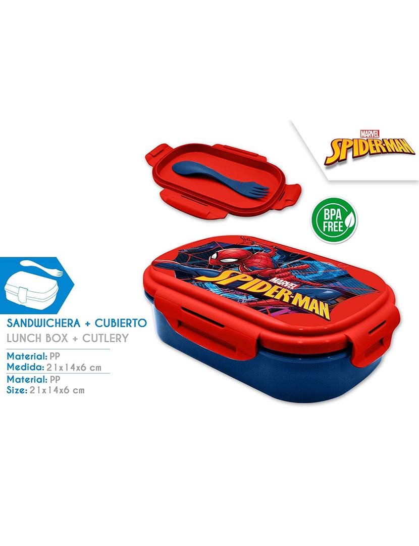 Sandwicheira Com Tampa Spiderman 6X1