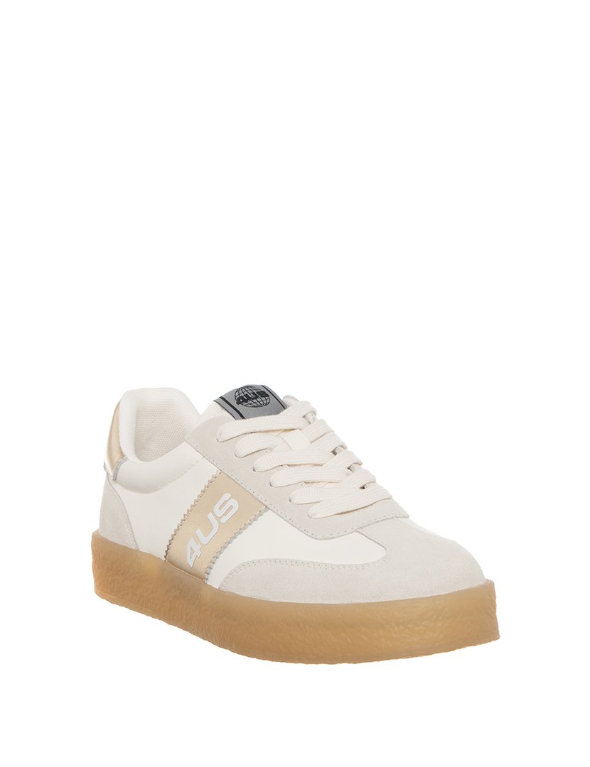 Ténis Macy Senhora Branco e Dourado