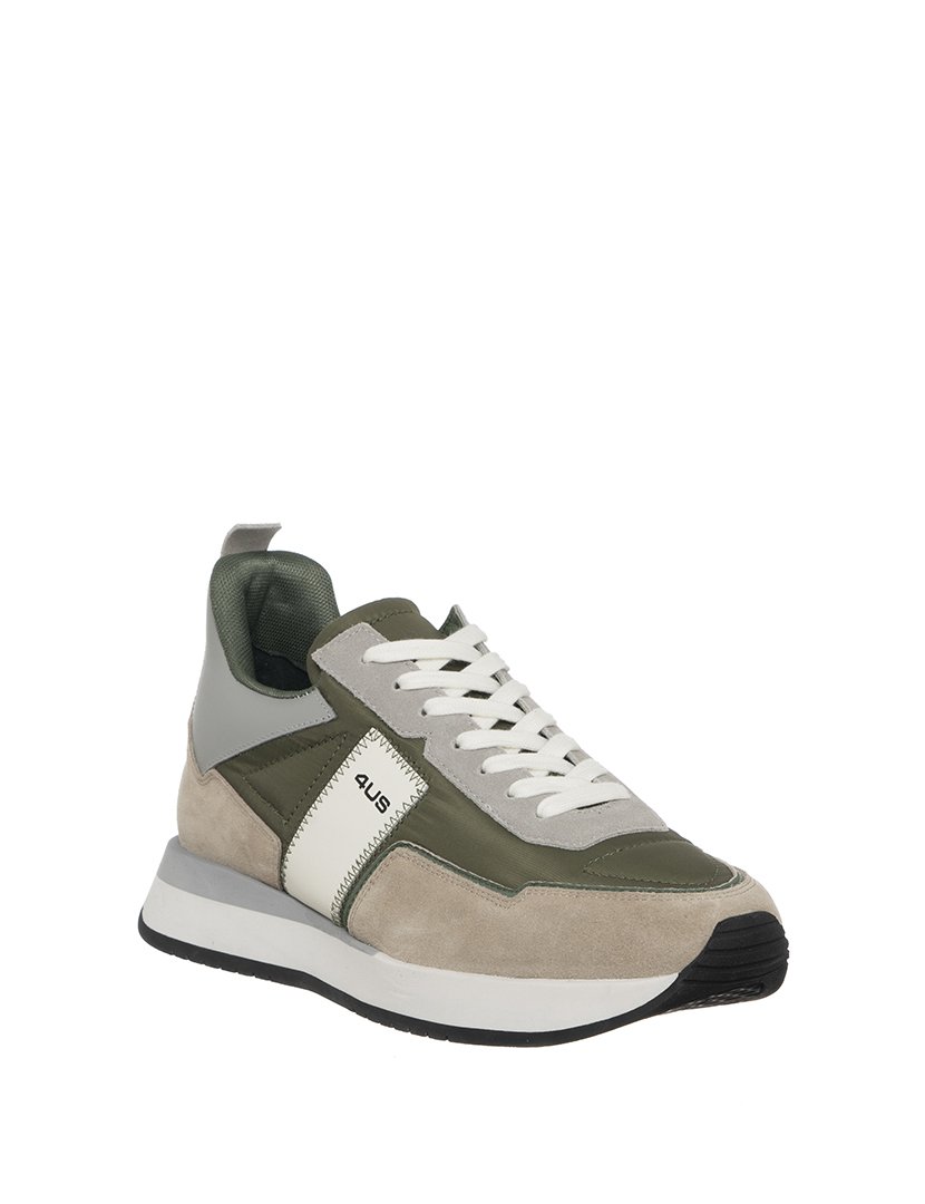 Ténis Homem Castanho Bolacha, Verde e Cinzento