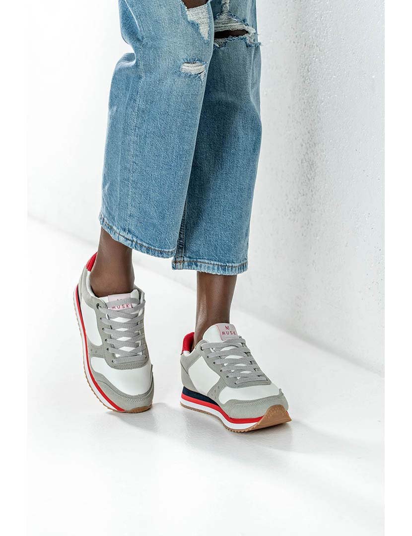 Ténis Senhora Branco e Cinzento