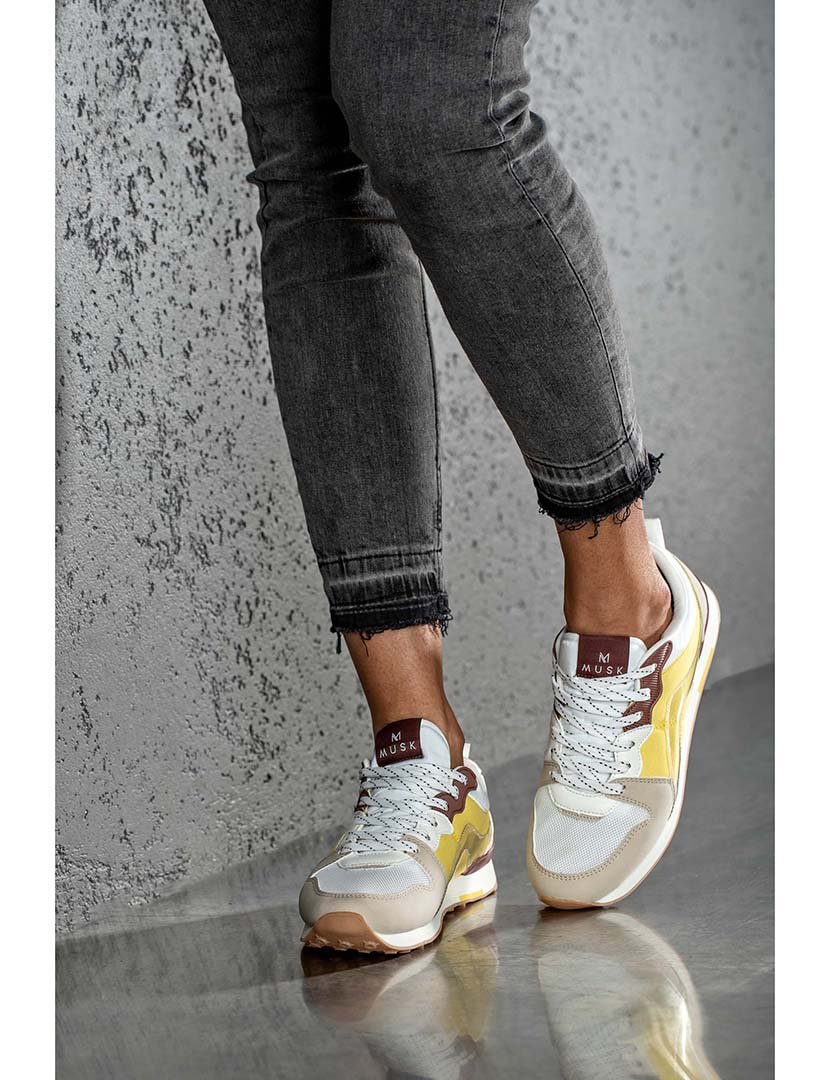 Ténis Senhora Amarelo e Cinzento