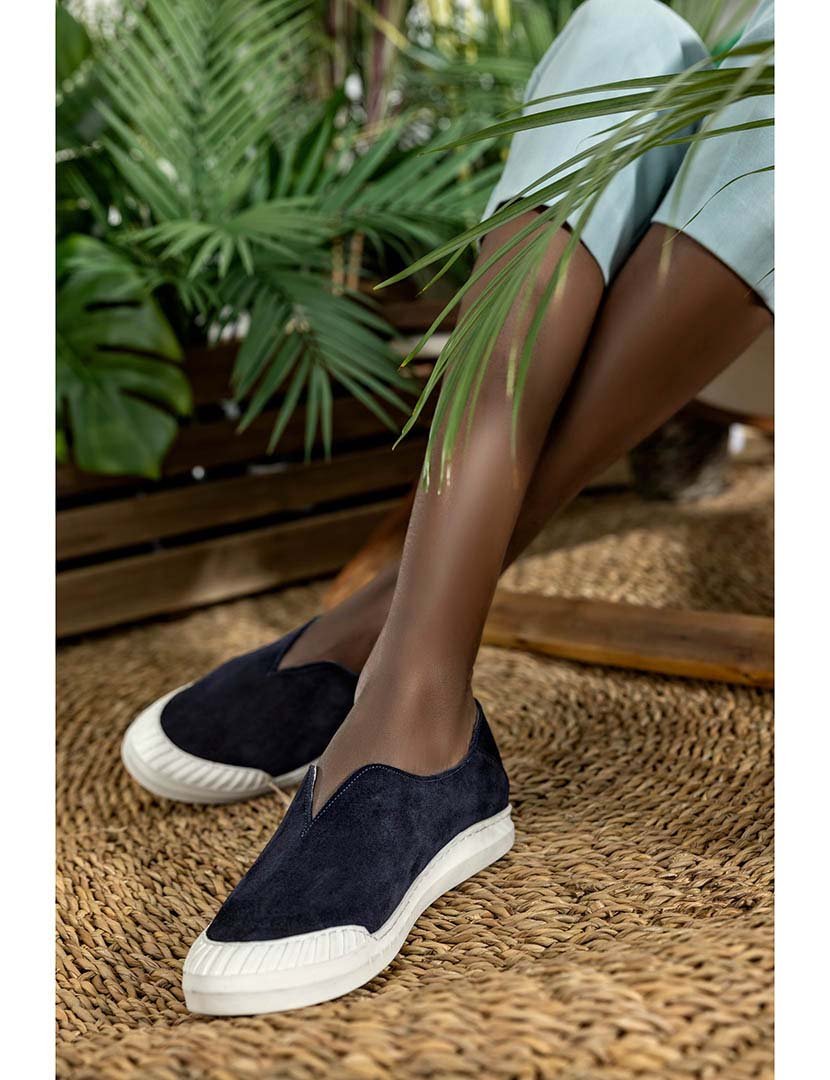 Slip On Camurça Senhora Azul