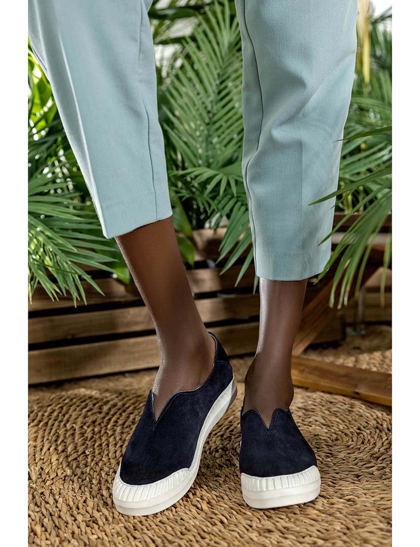 Slip On Camurça Senhora Azul