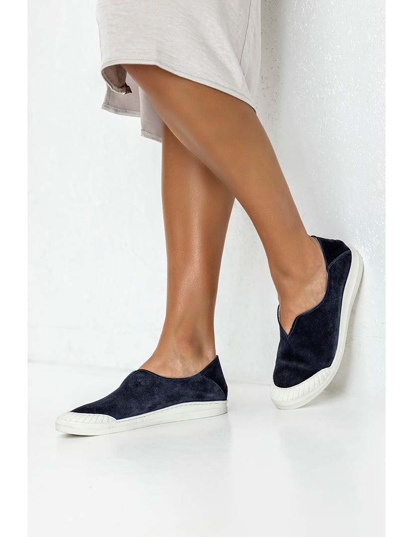 Slip On Camurça Senhora Azul