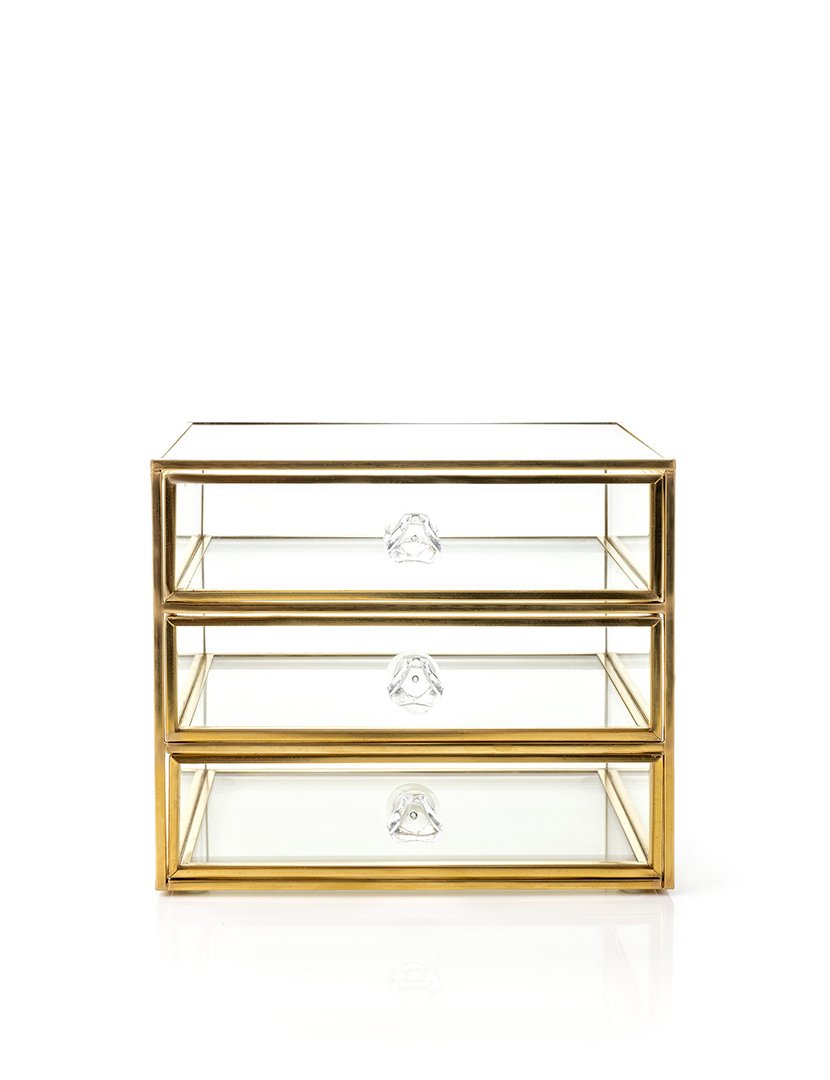 Caixa para Jóias Bremen Transparente e Dourado