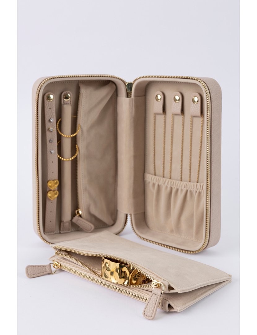 Caixa para Jóias Leather Bege