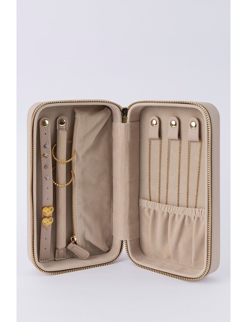 Caixa para Jóias Leather Bege