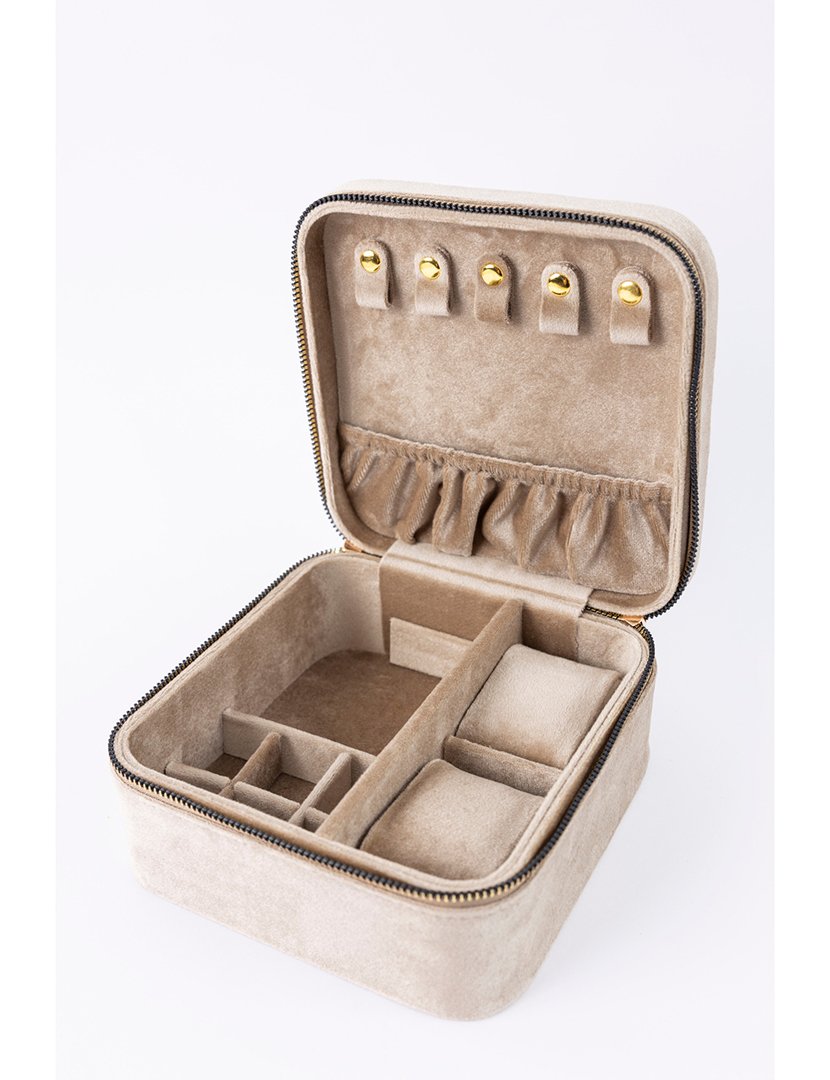 Caixa para Jóias+Relógios Veludo Castanho Claro
