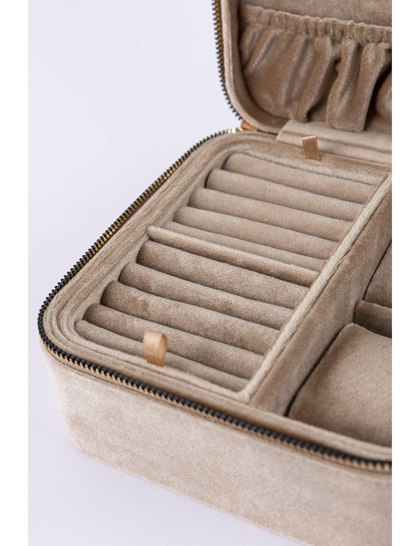 Caixa para Jóias+Relógios Veludo Castanho Claro