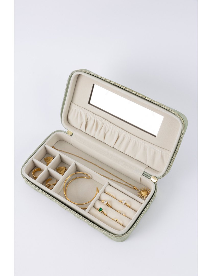 Caixa para Jóias Espelho Verde Claro