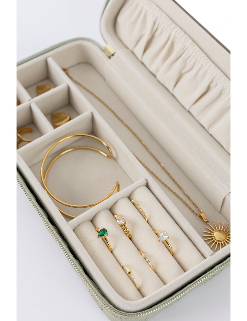 Caixa para Jóias Espelho Verde Claro