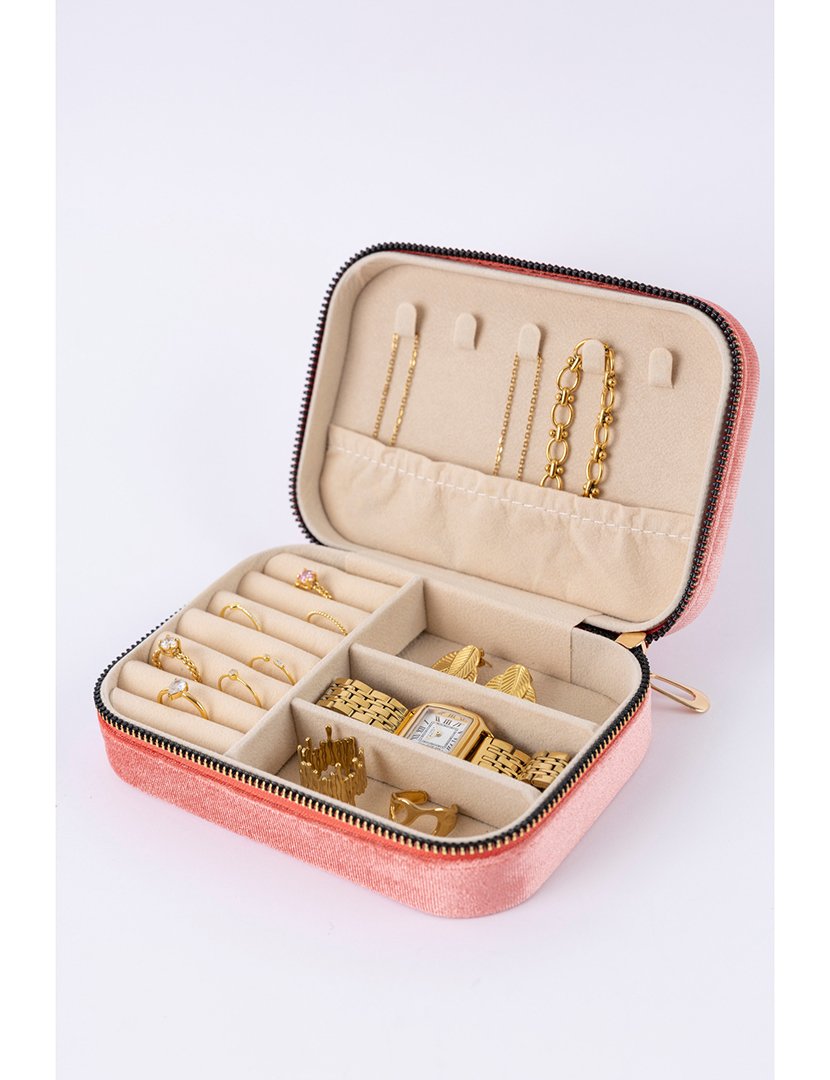 Caixa para Jóias Veludo Rosa