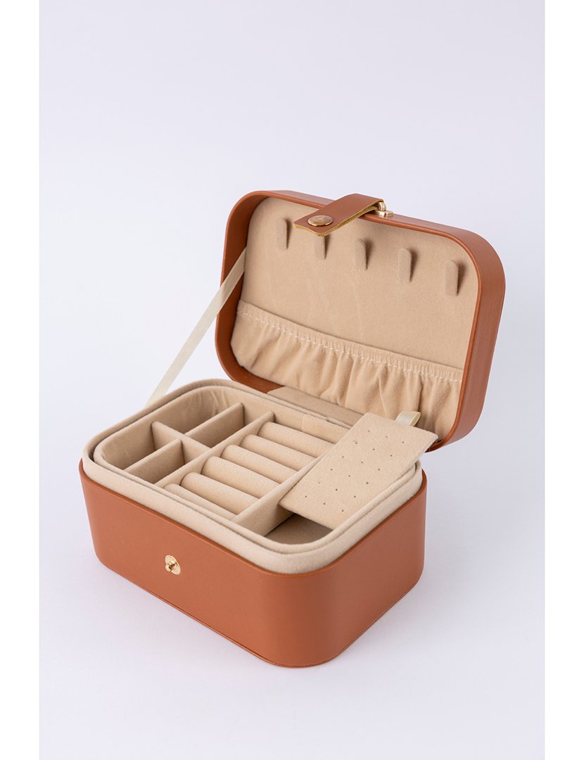 Caixa para Jóias Leather Castanho