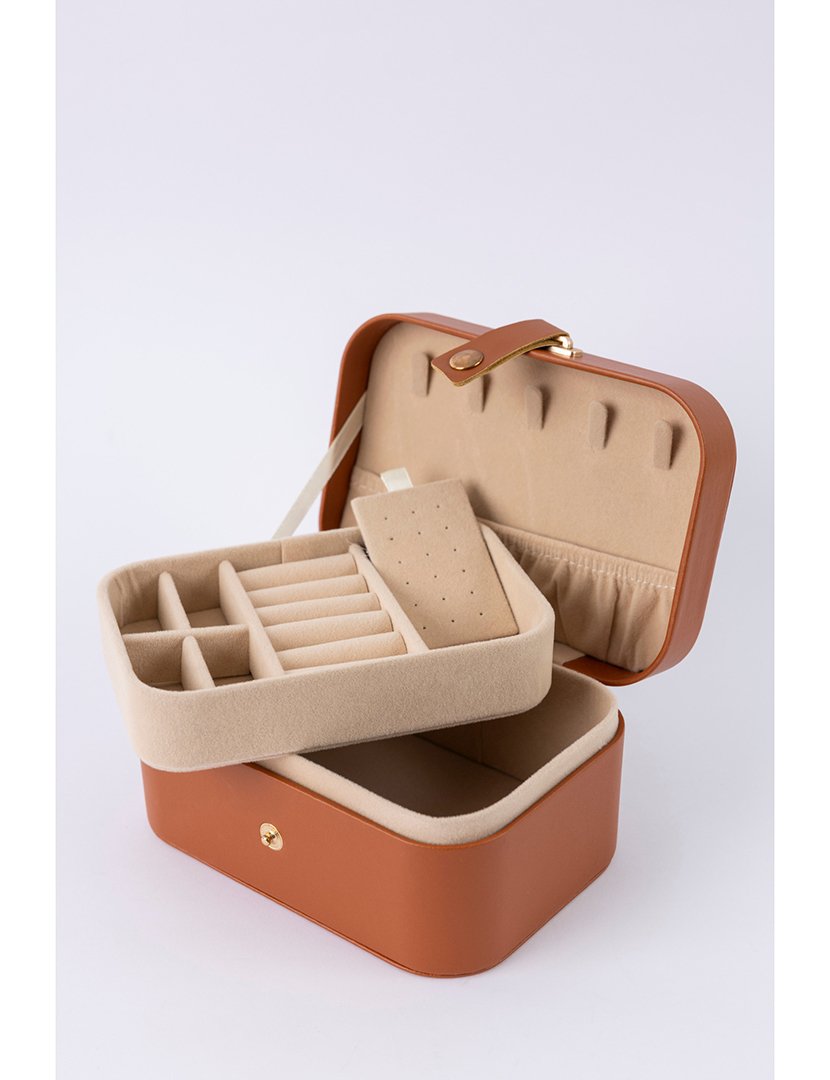 Caixa para Jóias Leather Castanho