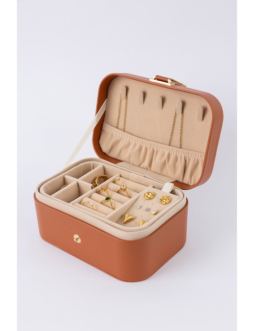 Caixa para Jóias Leather Castanho