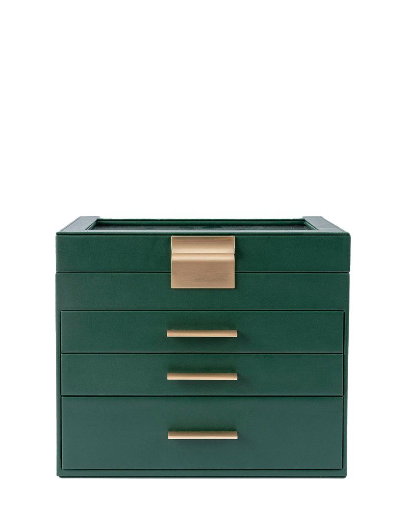 Caixa para Jóias Leather Verde Escuro