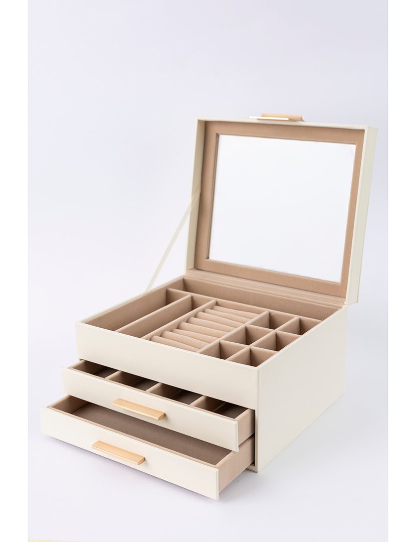 Caixa para Jóias Leather Branco