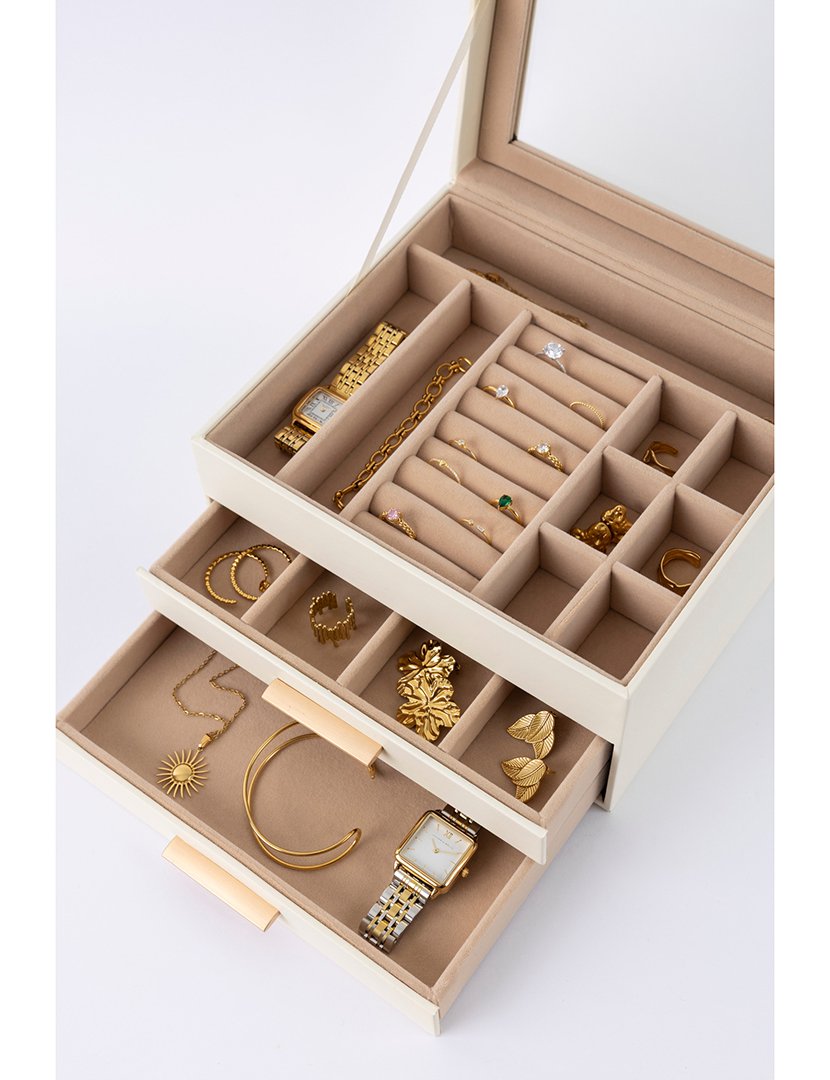 Caixa para Jóias Leather Branco