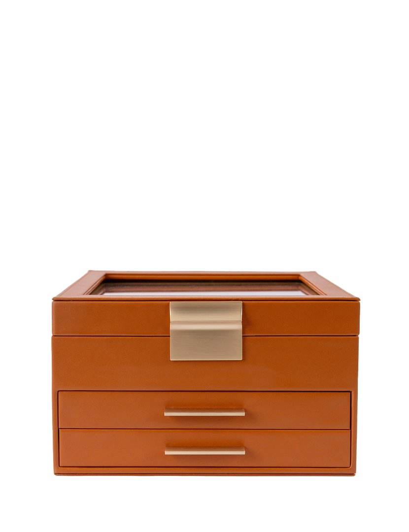 Caixa para Jóias Leather Castanho