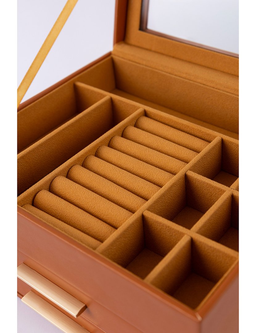 Caixa para Jóias Leather Castanho