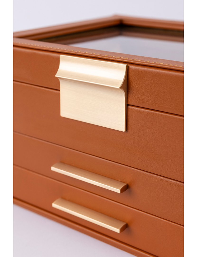 Caixa para Jóias Leather Castanho