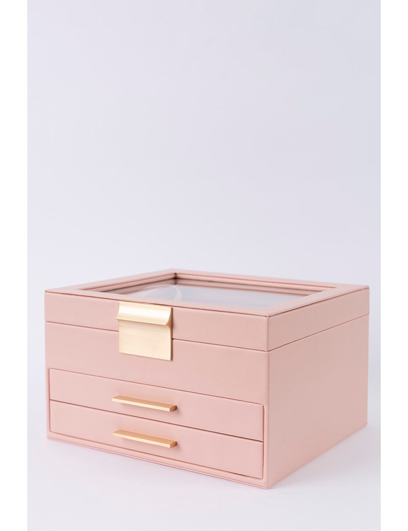 Caixa para Jóias Leather Rosa