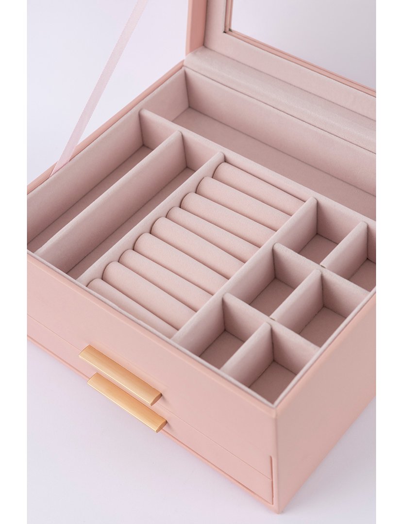 Caixa para Jóias Leather Rosa