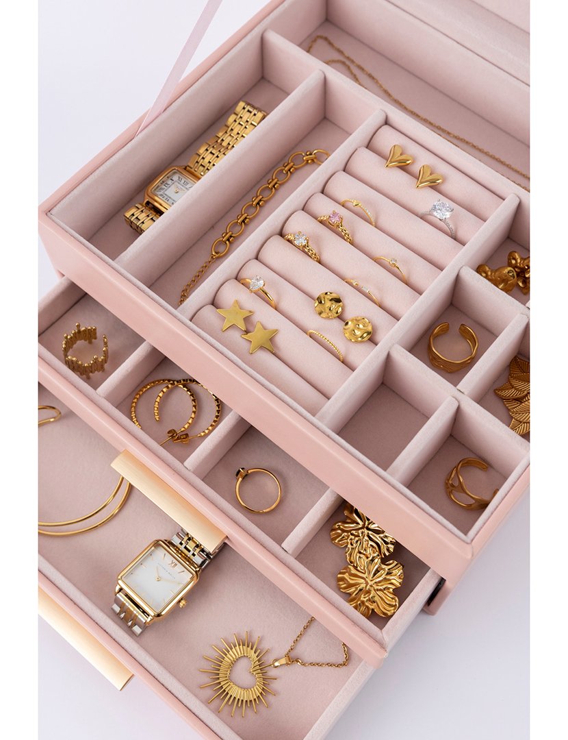 Caixa para Jóias Leather Rosa